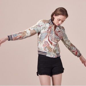 MAJE Boyan embroidered satin jacket
